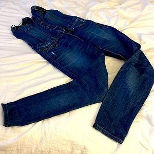 Denim strapless jumpsuit